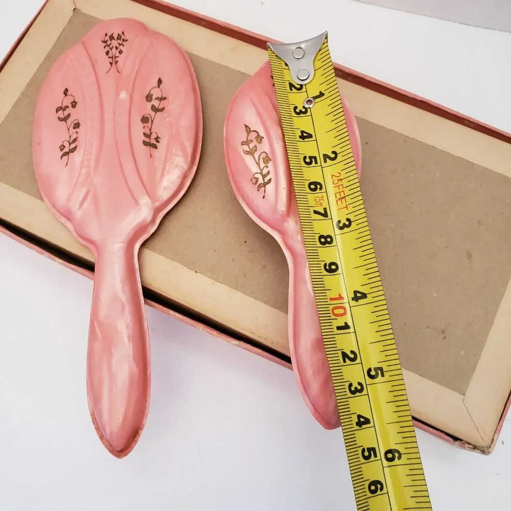 Vintage Mirror & Hairbrush Vanity Set
